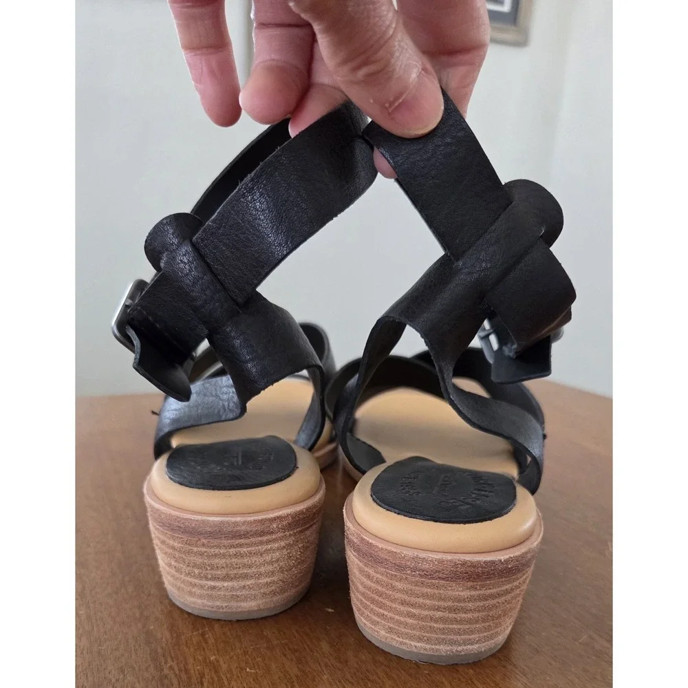 Cork Ease Marianna Ankle Strap Sandals Sz 10 Black‎